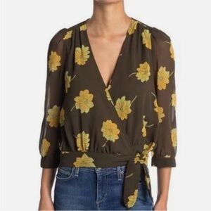 Madewell Effie Floral Wrap Blouse MEDIUM